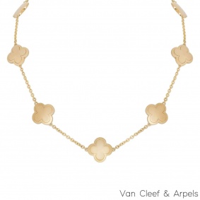 Van Cleef & Arpels Yellow Gold Alhambra Necklace